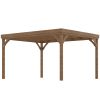 10' x 12' Outdoor Pergola, Wood Gazebo Grape Trellis with Stable Structure and Concrete Anchors, for Garden, Patio, Backyard, Deck