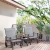 Outdoor Swing Glider Chair, Patio Mesh Rocking Chair with Steel Frame, Grey, for Backyard, Garden, and Porch