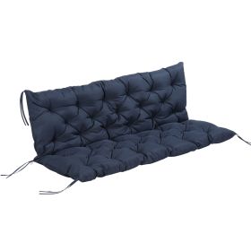 Outdoor Seat Pads 3 Seater Bench Swing Chair Replacement Cushions Backrest Dark Blue