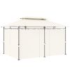 10' x 13' Double Roof Patio Gazebo, Outdoor Gazebo with Curtains, for Garden, Lawn, Backyard and Deck, Cream White