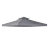 10' x 10' Gazebo Replacement Canopy 2 Tier Top UV Cover Pavilion Garden Patio Outdoor Dark Gray (TOP ONLY)