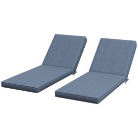 Patio Chaise Lounge Chair Cushions Blue Comfortable with Backrests Ties