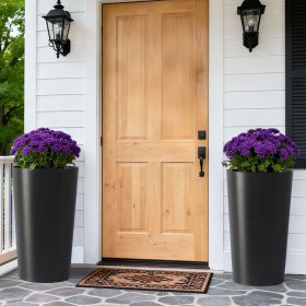 2 Pack Tall 21.7 in Planters for Outdoor Plants Modern Tall Square Planter Box Indoor Outdoor Porch Patio Flower Pot Modern Big Tapered Matte Tree Flo