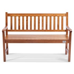 Outdoor Bench, 50 inches Wood Garden Bench for Outdoors, Outdoor Garden Park Bench with Backrest and Armrests, 800 lbs Load Capacity Bench