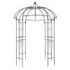 207*207*270cm Courtyard Wrought Iron Gazebo Iron Arch Black