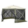 Pop Up Gazebo Tent, Pop-Up Screen Tent 6 Sided Canopy Sun Shelter with 6 Removable Privacy Wind Cloths & Mesh Windows
