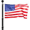 20FT Telescoping Flag pole Kit, Heavy Duty Aluminum Alloy in Ground Flag Poles for Outside, 3 Display Modes Flagpole with 3x5 American Flag