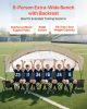 Portable Folding Bench, 6 Seat Soccer Bench with Storage Pockets Cup Holders & Carrying Bag, Lightweight Sideline Seating with Sunshade for Football
