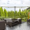 15ft Patio Umbrella with Base, Rectangular, Double-Canopy, UV-Blocking, Easy Crank, Beige