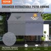VEVOR Manual Retractable Awning, 118" Outdoor Retractable Patio Awning Sunshade Shelter