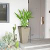 Set of 3 28" Tall Plastic Planterswith Drainage Hole, Outdoor Flower Plant Pots, Indoor Planters for Porch Patio and Deck, Gray