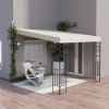 10' x 10' Outdoor Pergola Canopy, Metal Patio Canopy with Drainage Holes for Backyard, Garden, Cream White