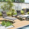 Foldable Chaise Lounge Cushion Set of 2, Outdoor Lounge Chair Cushion Set, UPF50+ 230gsm Olefin, 80" x 26" Dark Gray