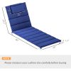 Foldable Chaise Lounge Cushion Set of 2, Outdoor Lounge Chair Cushion Set, UPF50+ 230gsm Olefin, 80" x 26" Dark Blue