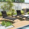 Foldable Chaise Lounge Cushion Set of 2, Outdoor Lounge Chair Cushion Set, UPF50+ 230gsm Olefin, 80" x 26" Black