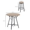 5-Piece Dining Set Bar Table Chairs Space Saving Black Brown for Pub Kitchen