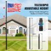 20FT Telescoping Flag pole Kit, Heavy Duty Aluminum Alloy in Ground Flag Poles for Outside, 3 Display Modes Flagpole with 3x5 American Flag