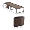 Reclining Lounge Chair, Portable Sun Lounger, Folding Camping Cot, with Adjustable Backrest and Removable Pillow, for Patio, Garden, Beach