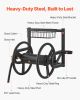Wall Mounted Garden Hose Reel, Holds 125 ft 5/8-inch Hose, Heavy-Duty Water Hose Winder, Space-Saving Design