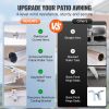Manual Retractable Awning, 12 x 10 ft Outdoor Patio Awning Retractable Sun Shade