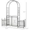 Romantic Archway: 86" Metal Garden Arch with Planters for Climbing Vines, Black