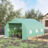12' x 10' x 7' Outdoor Walk-in Greenhouse, Tunnel Green House with Roll-up Windows, Zippered Door, PE Cover, Heavy Duty Steel Frame, Green