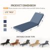 Patio Chaise Lounge Chair Cushions Blue Comfortable with Backrests Ties