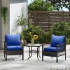 4 Patio Chair Cushions with Seat & Backrest, Fade Resistant Seat Replacement Cushion Set, Navy Blue