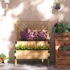 2 Tier Raised Garden Bed with Trellis, Wooden Elevated Planter Box with Legs and Metal Corners, for Vegetables, Flowers, Herbs, Natural