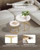 Nesting Coffee Table Set of 2, 23.6 in Round Coffee Table, Nesting Tables for Small Place, Vintage End Side Tables Night Stand with Metal Frame