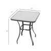 Square Bistro Table 33 Tempered Glass Top Outdoor Garden Dining Table