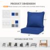 4 Patio Chair Cushions with Seat & Backrest, Fade Resistant Seat Replacement Cushion Set, Navy Blue
