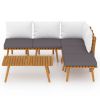 Garden Lounge Set Dark gray Solid acacia wood Large Modular