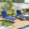Foldable Chaise Lounge Cushion Set of 2, Outdoor Lounge Chair Cushion Set, UPF50+ 230gsm Olefin, 80" x 26" Dark Blue