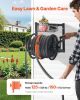 Wall Mounted Garden Hose Reel, Holds 125 ft 5/8-inch Hose, Heavy-Duty Water Hose Winder, Space-Saving Design