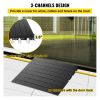 VEVOR Rubber Threshold Ramp, 2.6" Rise Threshold Ramp Doorway, 3 Channels Cord Cover Rubber Solid Threshold Ramp