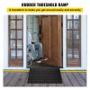 VEVOR Rubber Threshold Ramp, 2.6" Rise Threshold Ramp Doorway, 3 Channels Cord Cover Rubber Solid Threshold Ramp