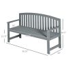 Garden Sanctuary: 2-Seat Outdoor Wood Bench with Backrest & Arm Rests