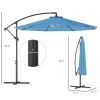 10' Cantilever Tilt Offset Patio Umbrella w/ UV & Water Safe Material & Cross Base (Weight Not Included), Blue