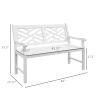 White Wooden Respite: 43.25" Outdoor Bench for Yard and Deck Relaxation