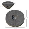 Cantilever Patio Umbrella Base Fan Shaped Weights with Handles Durable Material Coffee