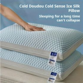 Cooling Breathable Tofu Pillows, 1pack (Option: Deep Blue)