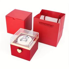 Little Bear Cake Bear Surprise Rotating Jewelry Box (does Not Include Necklace And Ring), Comes With A Candle As A Gift, A Romantic Gift Box, Suitable (Option: redheartbuttongiftboxedition)