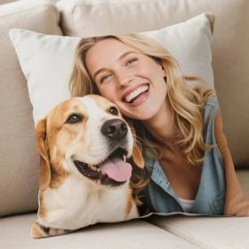 Custom Cushion Personalized Image Upload Fast Printing For Wedding For Pet Lovers - Must Upload The Image (Option: 50x50cm)