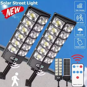 504LED Solar Induction Motion Sensor Street Lamp, Remote Control Solar Wall Light With 3 Lighting Modes, 4500mAh,Dusk To Dawn Security Lighting For Ga (Option: 2PCS)