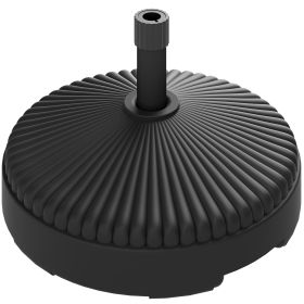 Round Patio Umbrella Base Holder, Heavy Duty Outdoor Umbrella Stand Base, Filled Up to 62lbs with Stand or 51lbs with Water for Garden, Poolside (Color: Black)