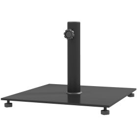 Square Patio Umbrella Base, 29 lbs Metal Umbrella Stand Base with Adjustable Foot Pads (Color: Black)
