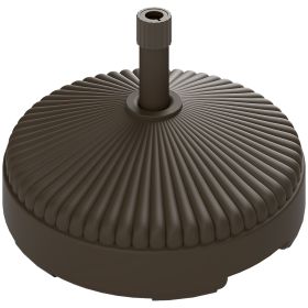 Round Patio Umbrella Base Holder, Heavy Duty Outdoor Umbrella Stand Base, Filled Up to 62lbs with Stand or 51lbs with Water for Garden, Poolside (Color: Brown)