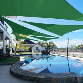Artpuch Custom Size Dark Green Sun Shade Sail Triangle Canopy 185 GSM Durable Fabric UV Block Awning for Outdoor Patio Garden Backyard (Customized Ava (Color: Dark Green, size: 09X14X14)