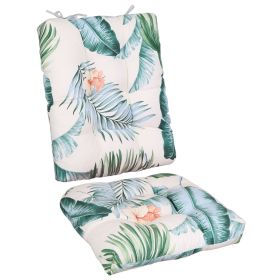 2Pcs/Set 1Pc Back Cushion and 1Pc Seat Cushion Rocking Chair Cushion Upper And Lower Back And Seat Sets (Type: Beige_ColorLeaf, Craftsmanship: Upgraded Version)